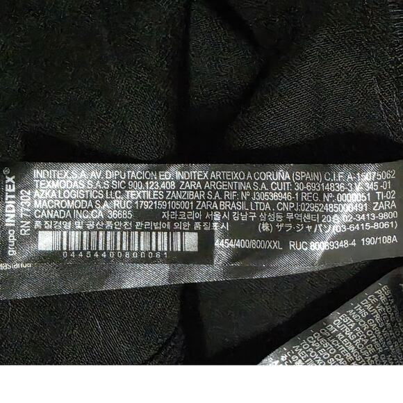 Zara Mens Black Denim Trucker Jacket Size XXL - Picture 4 of 10